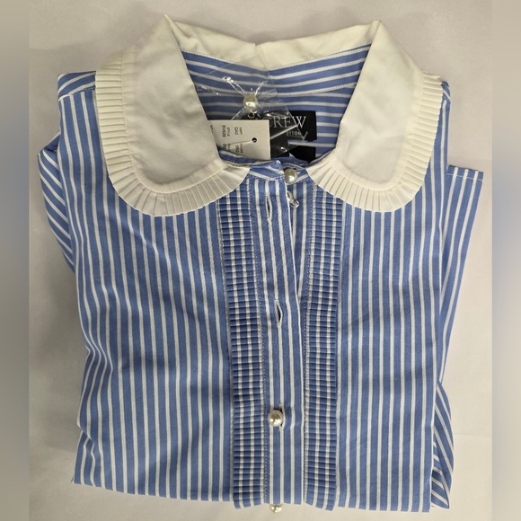 J crew Slight Cropped garçon shirt with pearl buttons in stripe Size 6 - Picture 15 of 15